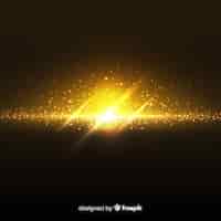 Бесплатное векторное изображение Золотой эффект взрыва частиц на черном фоне