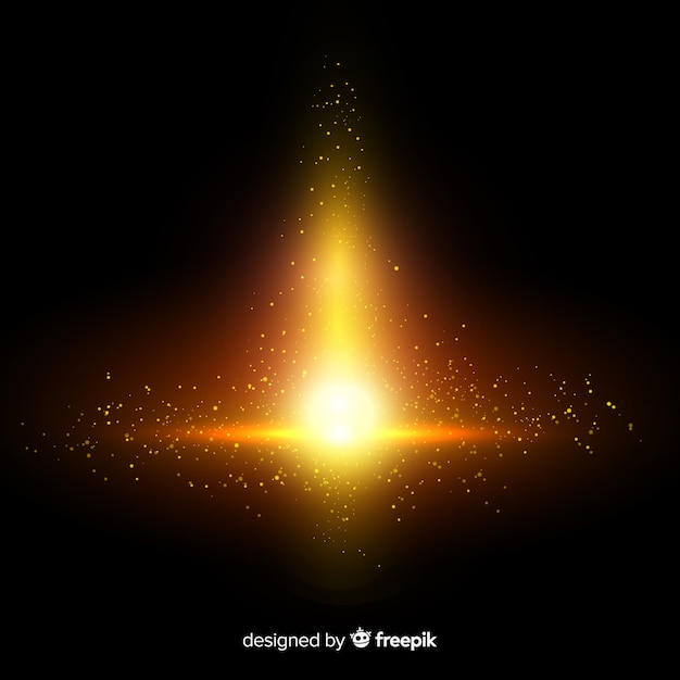 Golden explosion particles effect