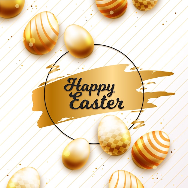 Free vector golden festive happy easter day