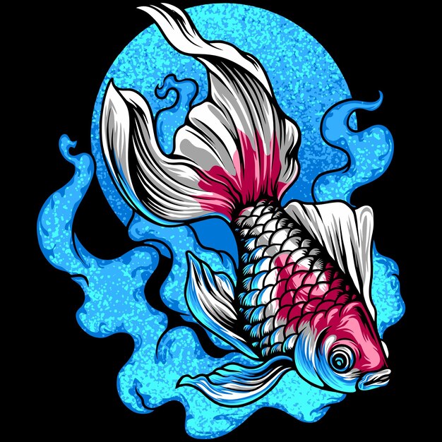 美しい魚の色のイラスト プレミアムベクター