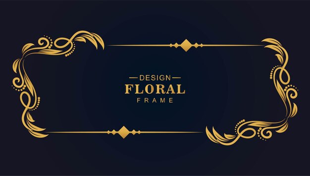 黄金の花の芸術的なフレームデザイン