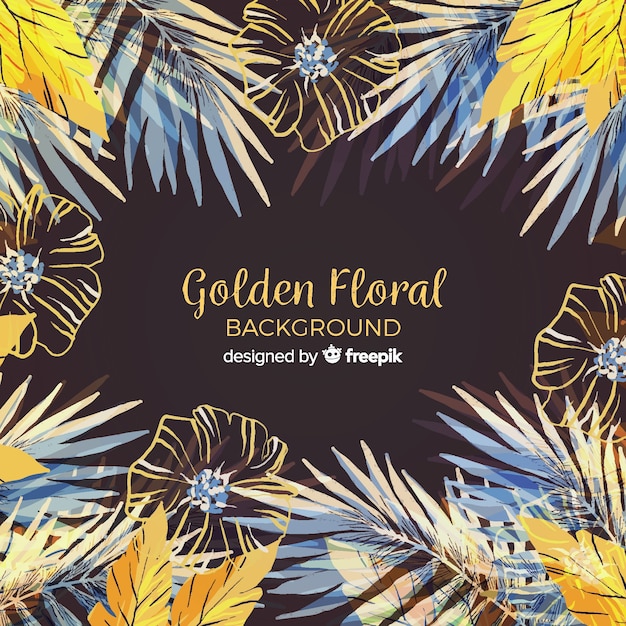 Golden floral background