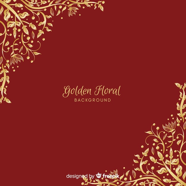 Golden floral background