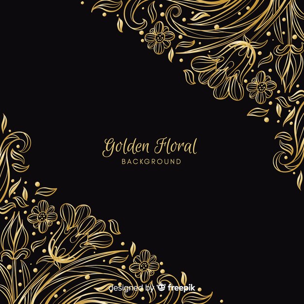 Golden floral background