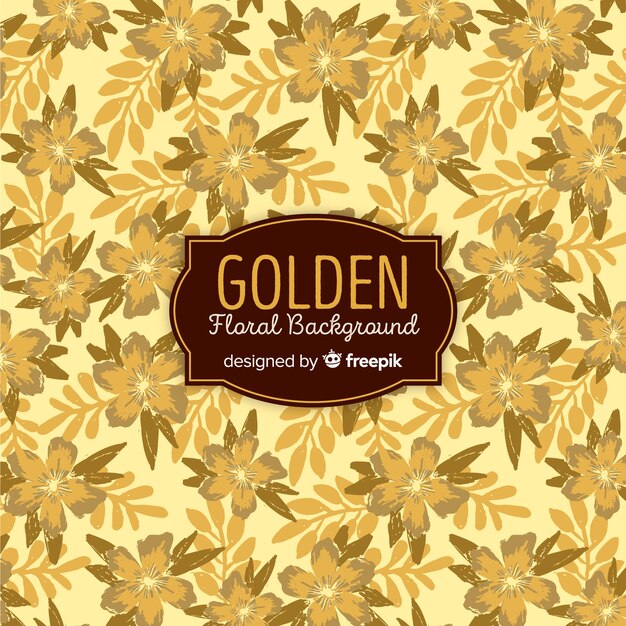 Golden floral background