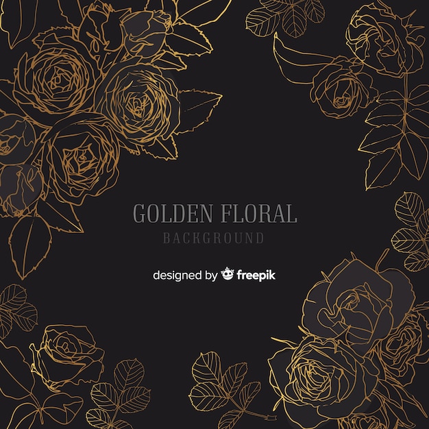 Free vector golden floral background