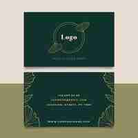 Free vector golden floral business card template