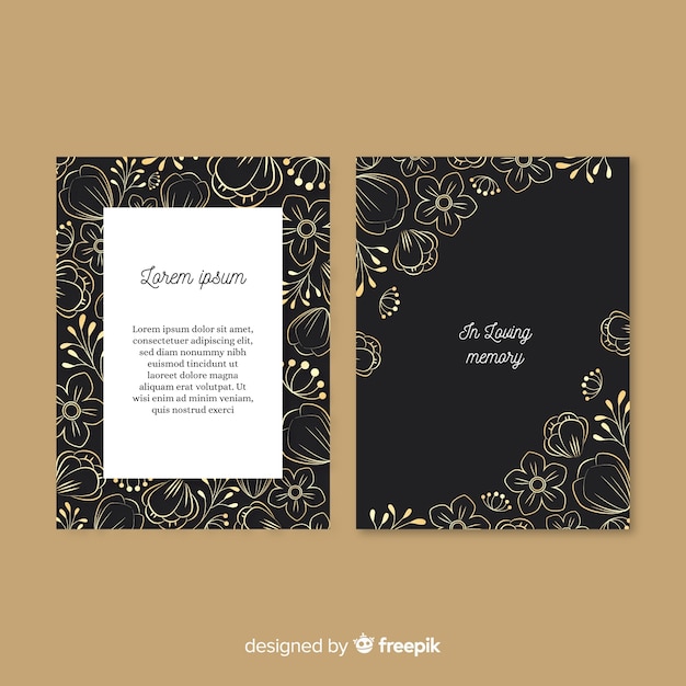 Golden floral cards collection