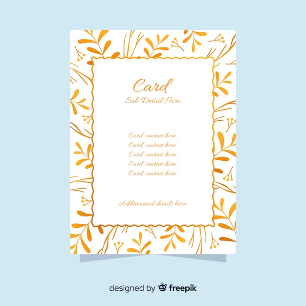 Free vector golden floral cards