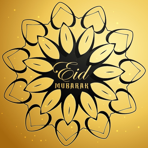 Golden floral eid mubarak design