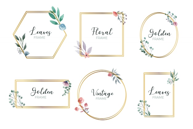 Free vector golden floral frame collection