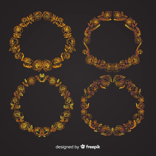 Golden floral frame pack