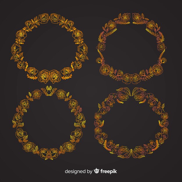 Golden floral frame pack