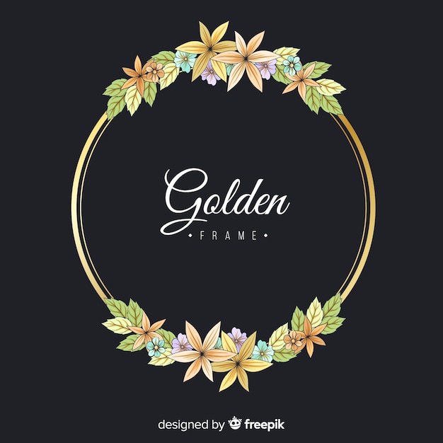 Golden floral frame