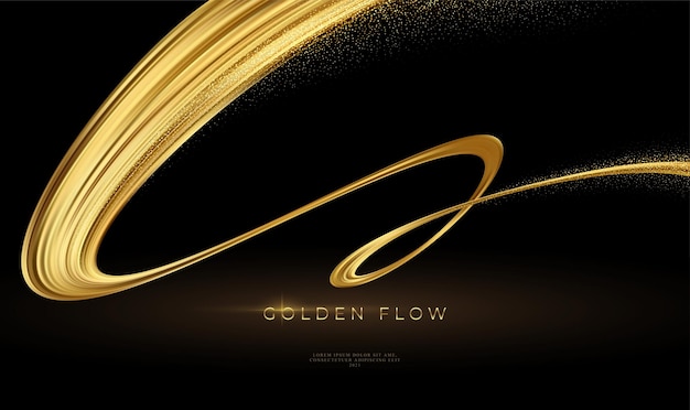 Free Vector golden flow on black background