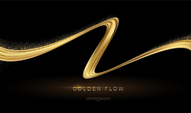 Free Vector golden flow on black background