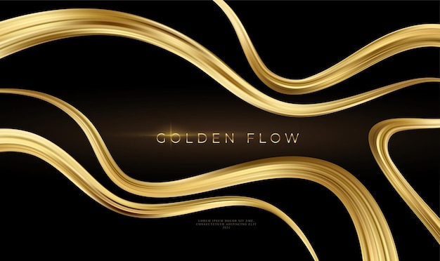 Free vector golden flow on black background