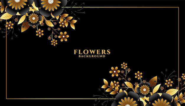 Golden flower flourish background design