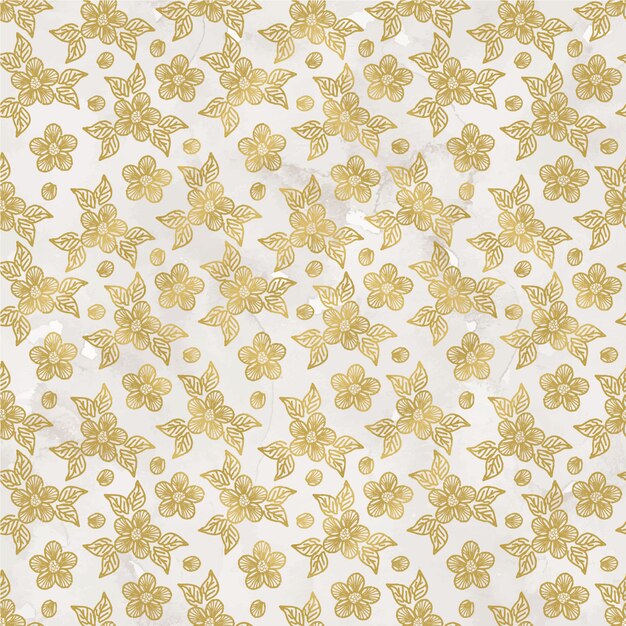 黄金の花のパターンの背景