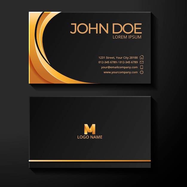 Free vector golden foil business card template