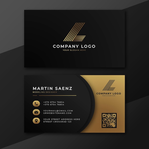 Golden foil style business card template