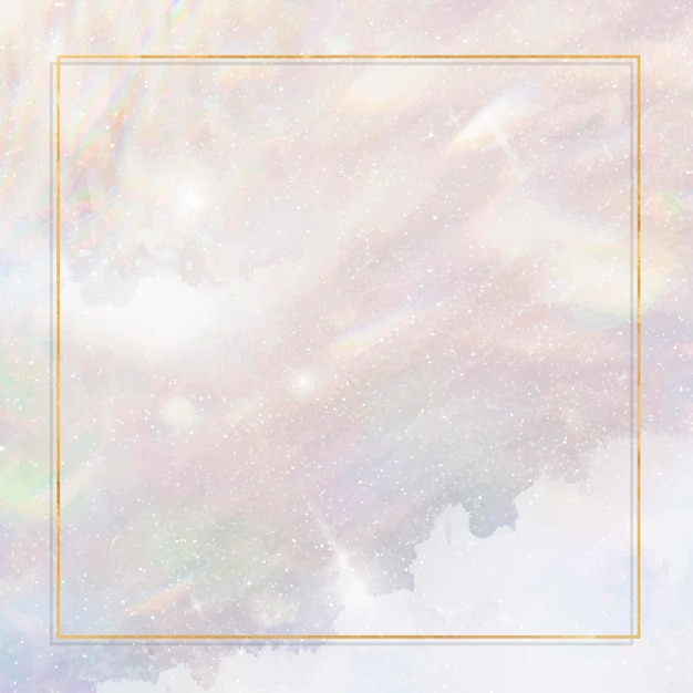 Free vector golden frame on pastel glittery background