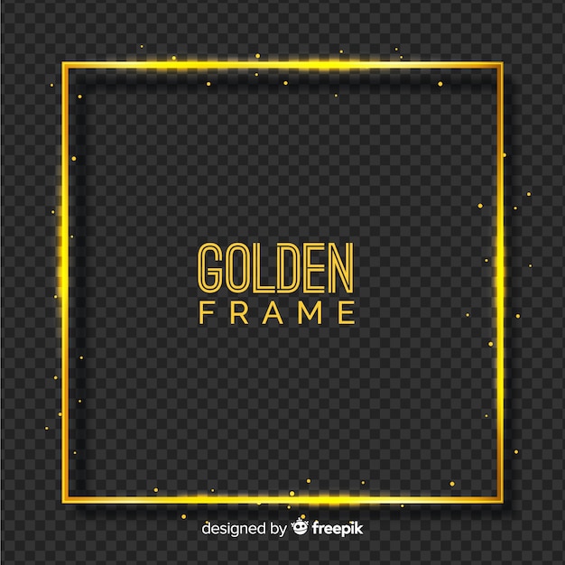 Free vector golden frame on transparent background