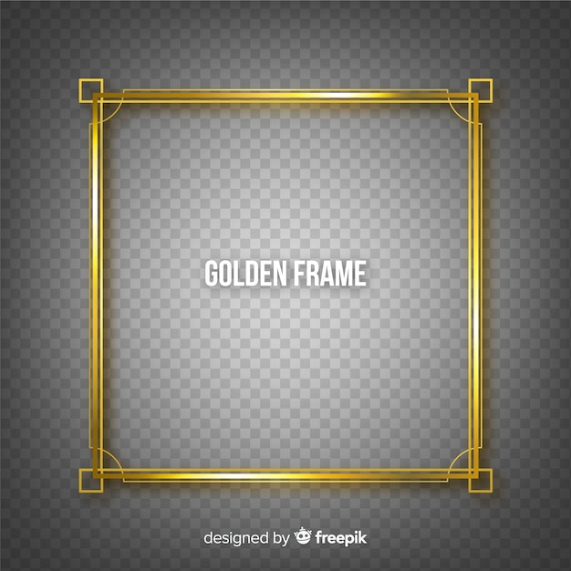 Free vector golden frame on transparent background