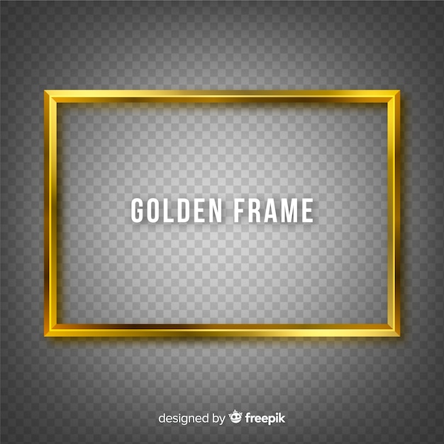 Golden frame on transparent background