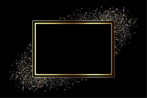 Free vector golden frame with glitter scatter