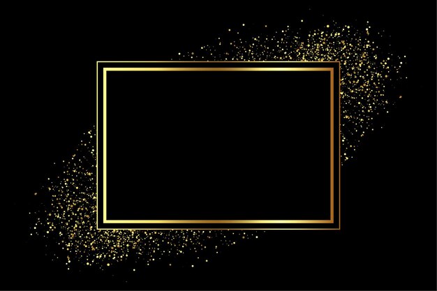 Golden frame with glitter scatter