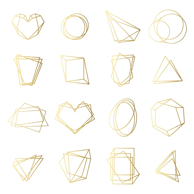 Free vector golden frames set