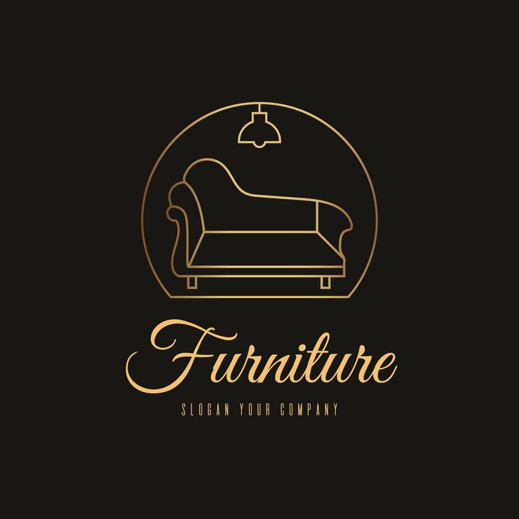 Free Vector golden furniture logo