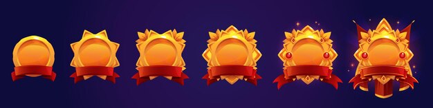 Golden game avatar frames award badges ui icons
