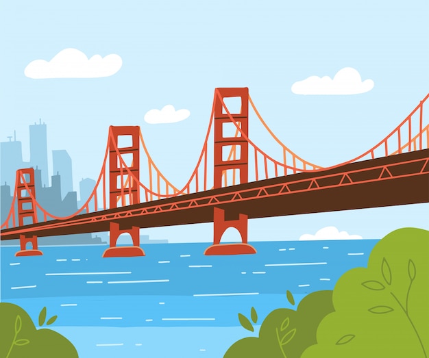 Golden Gate Bridge Cartoon - Download this free icon about golden gate