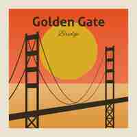 Vettore gratuito poster golden gate bridge