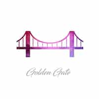 Free vector golden gate, polygonal