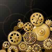 Free vector golden gears composition