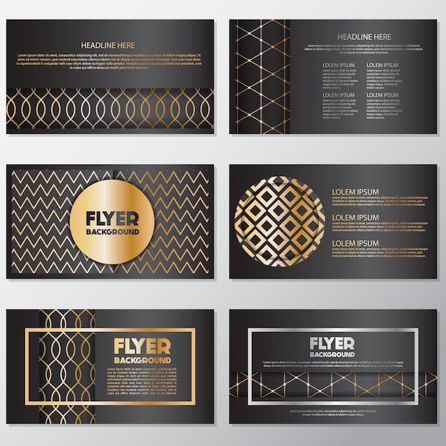 Free vector golden geometri flyer design