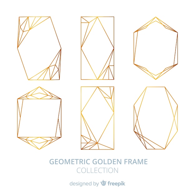 Free vector golden geometric frame pack