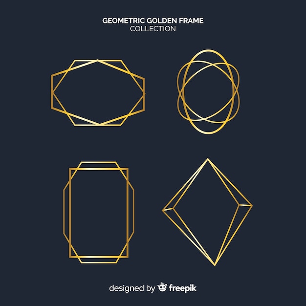 Golden geometric frames collection