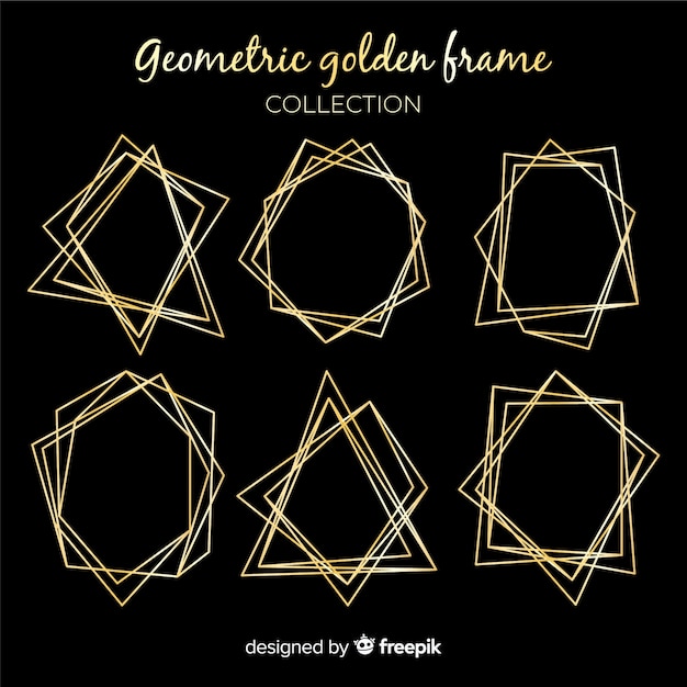 Vettore gratuito collezione di cornici geometriche dorate