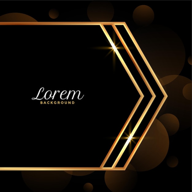 Golden geometric lines on black background vector illustration