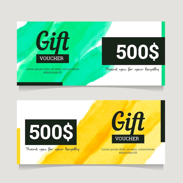 Free vector golden gift voucher template set