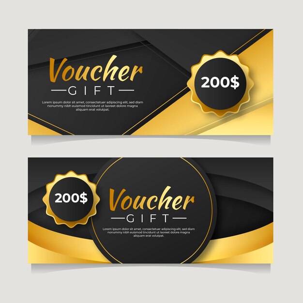 Golden gift voucher template