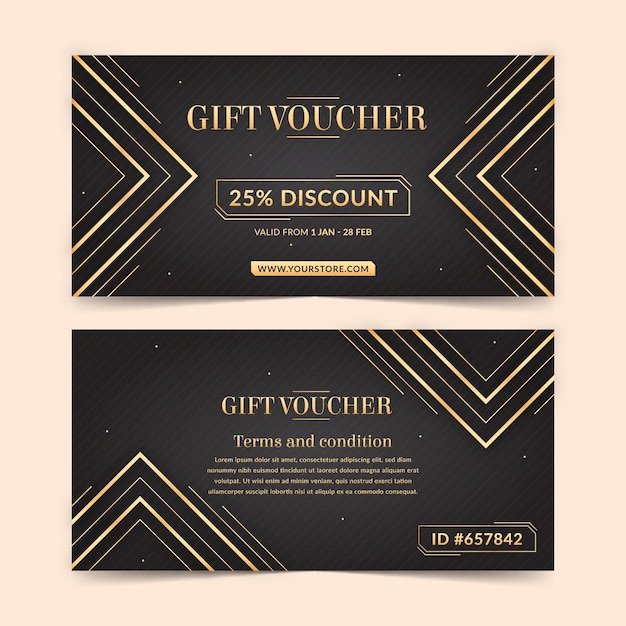 Free vector golden gift voucher template