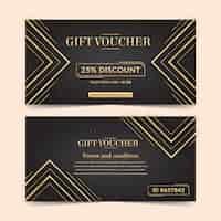 Free vector golden gift voucher template