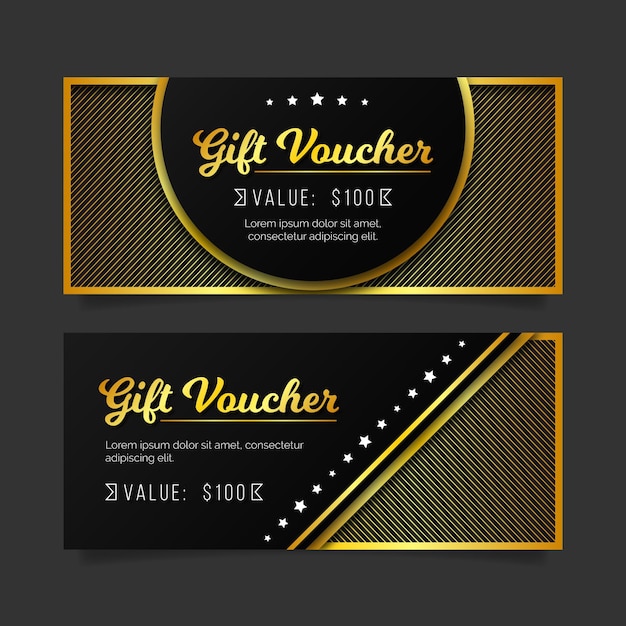 Golden gift voucher template