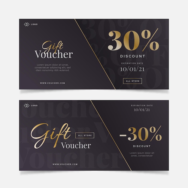 Golden gift voucher template