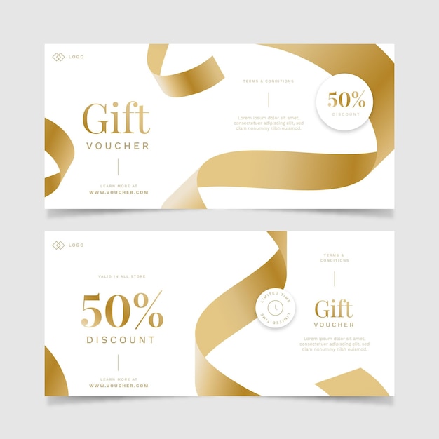 Free vector golden gift voucher template